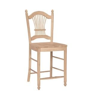 International Concepts Sheafback Stool 24 Seat Height Unfinished