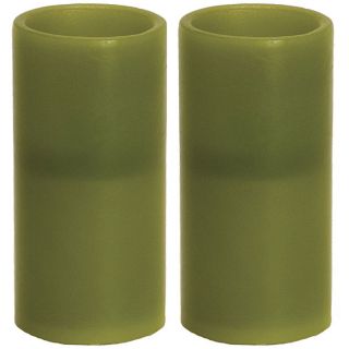 Flameless Green Pillar Candles (Set of 2)  ™ Shopping