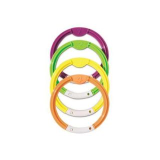 Set of 4 Multi Colored Swimming Pool Dive Rings 6.25"