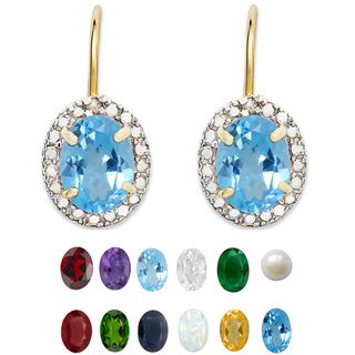 Dolce Giavonna Gold Overlay Gemstone/ Pearl and Diamond Birthstone