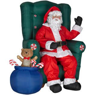 Santa Sitting Animated Inflatable Decoration Will Make Them Pause For