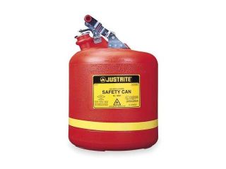 JUSTRITE 14561 Type I Safety Can, 5 gal., Red, 16In H
