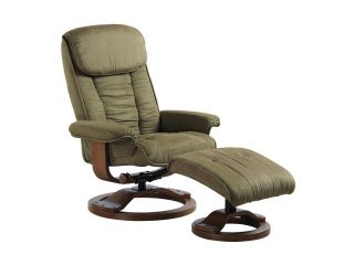 Comfort Chair Sage Green Microfiber Swivel, Recliner with Ottoman