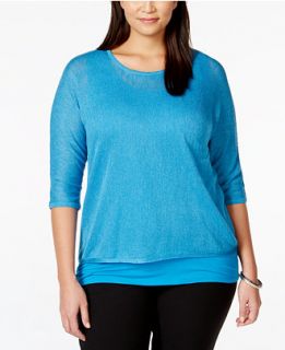 Calvin Klein Plus Size Layered Look Top   Sweaters   Plus Sizes   