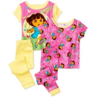 Nickelodeon   Baby Girls' 4 Piece Dora the Explorer Pajamas Set