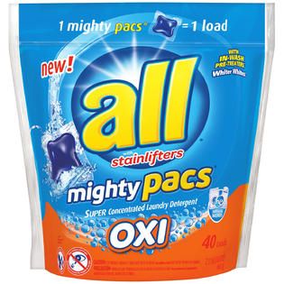 All Laundry detergent with Stainlifters Oxi Mighty Pacs Super