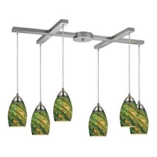 Titan Lighting Mini Vortex 6 Light Satin Nickel Ceiling Mount Pendant TN 8231