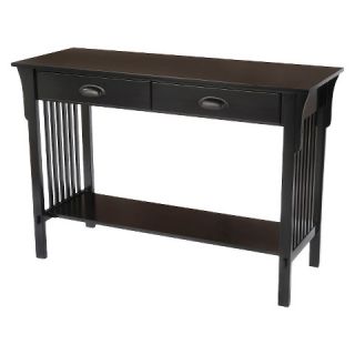 Bay Shore Collection Mission Console Table with Drawers Black