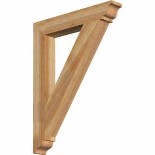 Ekena Millwork 4 in. x 34 in. x 26 in. Western Red Cedar Traditional Rough Sawn Bracket BKT04X26X34TRA01RWR