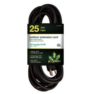Power By Go Green 25 ft. 16/3 Heavy Duty Extension Cord   Black GG 13725BK
