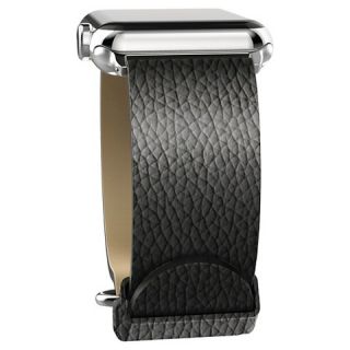 Doria Lux Band for Apple Watch 38mm   Black Leather