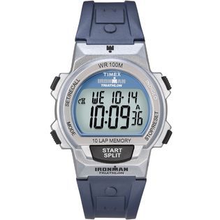 Timex Ladies Calendar Day Date Triathlon Watch w/Digital Dial & Navy