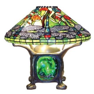 Chloe Lighting 16 in. Tiffany style Dragonfly 3 Light Resin Double Lit Table Lamp  DISCONTINUED CH16415G DT3