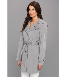 calvin klein belted trench coat w hood cw442633 graphite