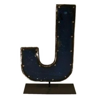 Groovystuff Moonshine Metal Letters J on a Stand Letter Block