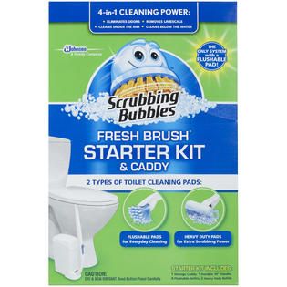 Scrubbing Bubbles Fresh Brush Toilet Cleaning Pads Starter Kit & Caddy