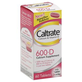 Caltrate Calcium & Vitamin D, 600 + D, Tablets, 60 tablets   Health