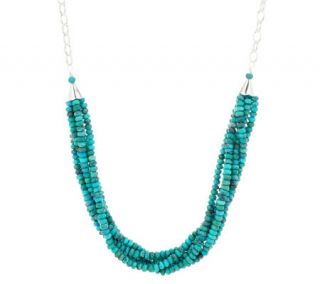 As Is Turquoise 18 Multi Strand Bead Sterling Necklace —