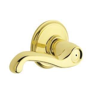 Schlage Flair Bed & Bath Lever (Bright Brass)   Tools   Home Security