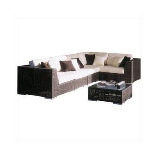 Hospitality Rattan Soho 4 Piece Sectional Deep Seating Group with Cushions