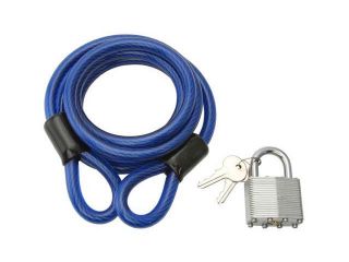 Bike Cable Lock, 72in x 10mm Blue
