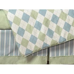 Sweet Jojo Designs  Argyle Green Blue Collection 9pc Crib Bedding Set