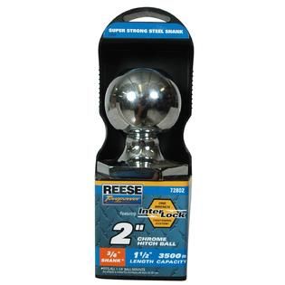Reese Chrome Interlock Trailer Hitch Ball 2 Inch Ball 3/4 Inch x 1 1/2