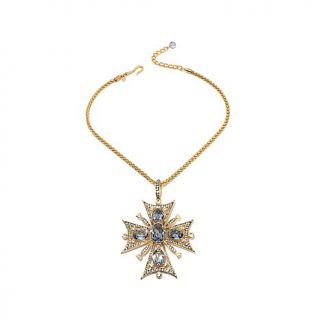 AKKAD "Holly Edwardian" Clear and Colored Crystal Cross Pendant with 17" Neckla   7531922