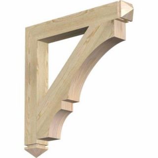 Ekena Millwork 4 in. x 32 in. x 32 in. Douglas Fir Balboa Arts and Crafts Rough Sawn Bracket BKT04X32X32BOA03RDF