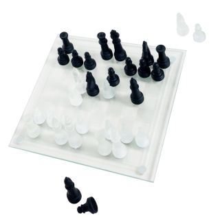 Trademark Games Elegant Glass Chess And Checker Board Set   17499614