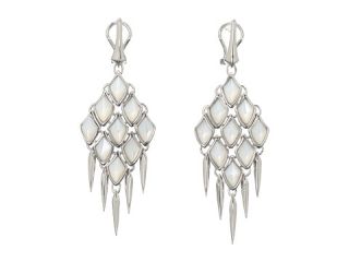 Stephen Webster Verne Large Earrings with Hanging Daggers White Rhodium/Mother of Pearl/Silver