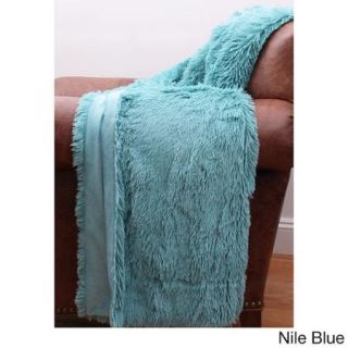 Thro by Marlo Lorenz Chubby Faux Fur Throw Nile Blue