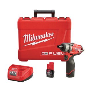 Milwaukee M12 FUEL Cordless Screwdriver Kit — 1/4in. Hex, 2-Speed, 12 Volt, With Compact 2.0 Ah  Batteries, Model# 2402-22  Power Screwdrivers