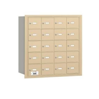 Salsbury Industries 3600 Series Sandstone Private Rear Loading 4B Plus Horizontal Mailbox with 20A Doors 3620SRP