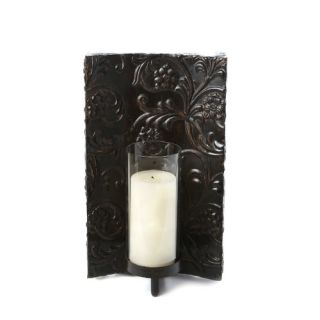 IMAX Galicia Embossed Metal and Glass Wall Sconce