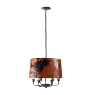Stone County Ironworks Cedarvale 18 in W Natural Black Pendant Light with Shade