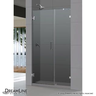 Dreamline UnidoorLux 49 Frameless Hinged Shower Door Clear 3/8 Glass