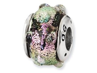 925 Silver Purple Bubbles Dichroic Glass Jewelry Bead