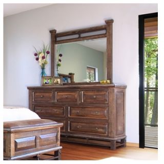 Golden Antique 7 Drawer Dresser with Mirror by Artisan Home Furniture