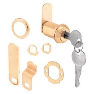 Prime Line 1 1/8 in. Brass Drawer and Cabinet Keyed Cam Lock U 9946