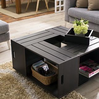 Furniture of America Crated Square Coffee Table   Home   Furniture