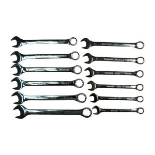 Industro 12 Piece Standard Standard (SAE) and Metric Combination Wrench Set