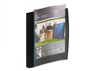 Gbc Quartet 21514 Smart View Multi Ring Presentation Book, 12 Letter Size Sleeves, Black/Blue