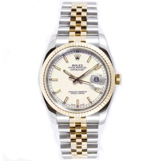 Pre owned Rolex Mens Datejust Steel and Gold Jubilee Band Watch
