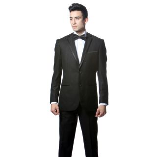 Ferreccis Mens Slim Fit Black 2 button Tuxedo Suit  