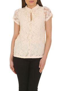 Cutie Collared lace top Cream