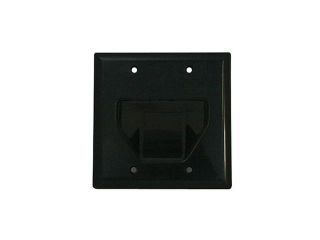 CMPLE 514 N Wall Plate  2 Gang Recessed Low Voltage Cable  Black
