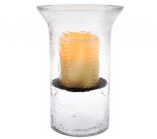 Home Reflections 12 Fillable Glass Hurricane Candle & Timer —