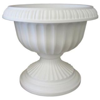 Bloem 12 in. x 10 1/2 in. White Plastic Grecian Urn GU12 10