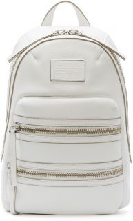Marc by Marc Jacobs Ivory Leather Domo Biker Backpack